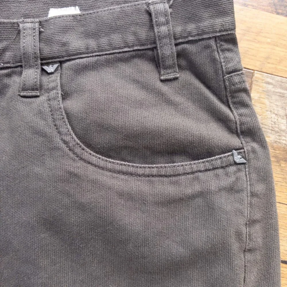 Vintage Armani Jeans Mens Size 34 (Fits 32) Black Bedford Cord Shorts Button Fly